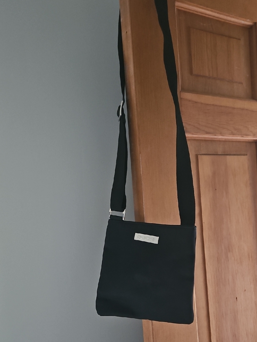Bebe Black Nylon  Crossbody Shoulder Bag - Minimal Nylon Design